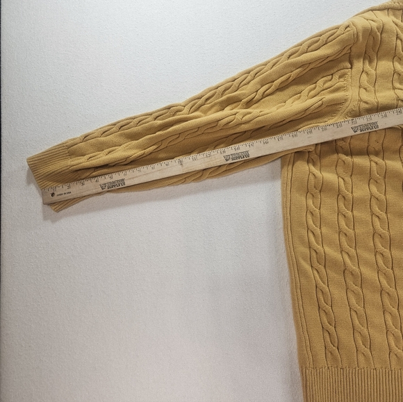 Brooks Brothers Supima Cotton Cable Knit Sweater 2XLT Yellow Big & Tall - Picture 6 of 8